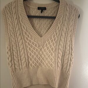 Rag & Bone Cream V-Neck Cable Knit Sweater